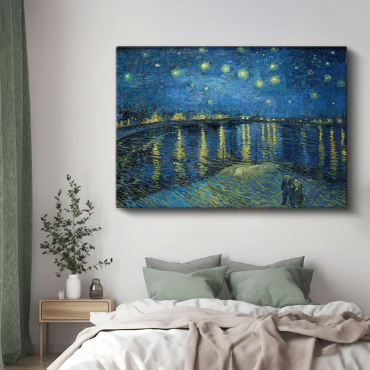 Vincent van Gogh - Rhône Üzerinde Yıldızlı Gece Kanvas Tablo