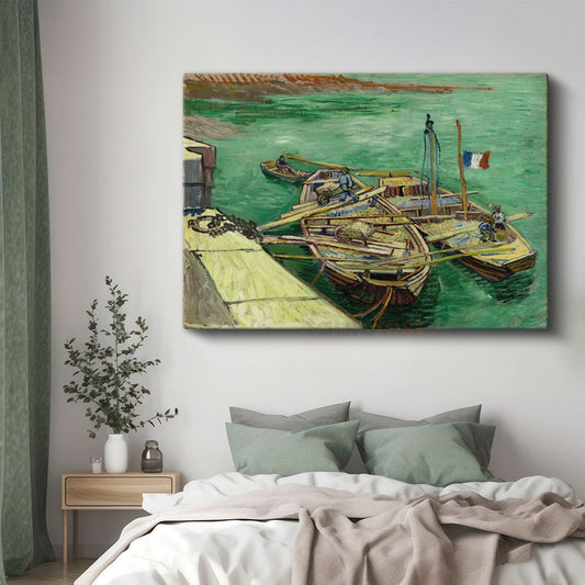 Vincent van Gogh - Rhône Nehri Üzerinde Tekneler Kanvas Tablo