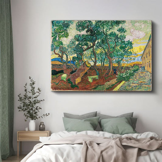 Vincent van Gogh - Hastane Bahçesi Kanvas Tablo