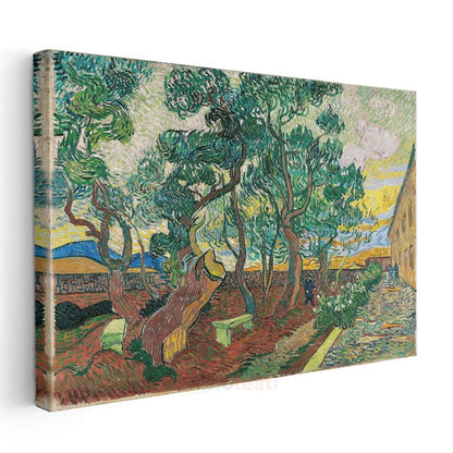 Vincent van Gogh - Hastane Bahçesi Kanvas Tablo