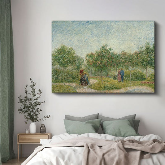 Vincent van Gogh - Flört Eden Çiftlerle Bahçe Kanvas Tablo