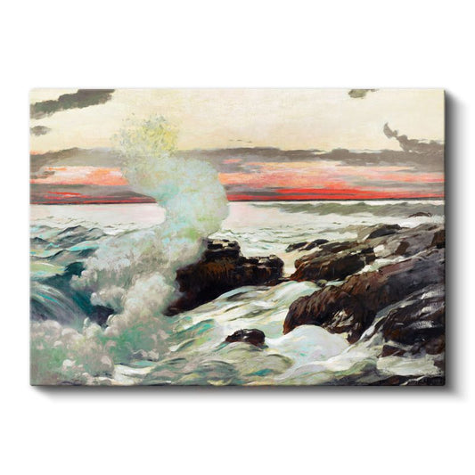 Winslow Homer - Gün Batımında Sahil Kanvas Tablo