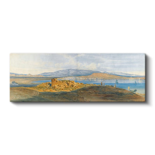 Edward Lear - Akdeniz Kıyısı Manzarası Kanvas Tablo