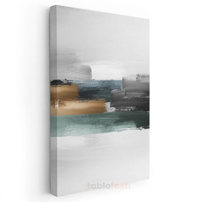 Minimalist Ufuk - Pastel Tonlarda Yatay Kompozisyon Kanvas Tablo
