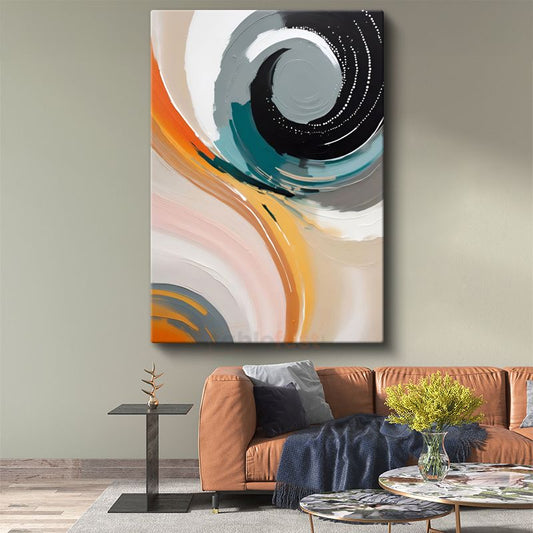 Spiral Denge - Modern Dairesel Kompozisyon Kanvas Tablo