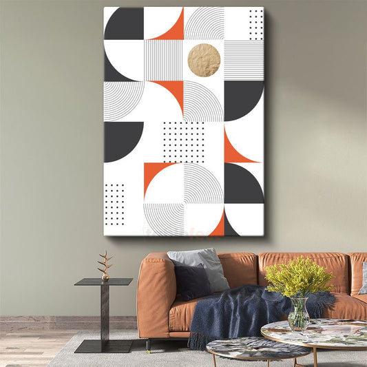 Geometrik Denge - Minimalist Çizgiler ve Daireler Kanvas Tablo