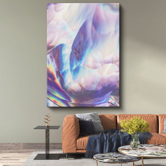 Holografik Rüya - Pastel Akışkan Dalgalar Kanvas Tablo