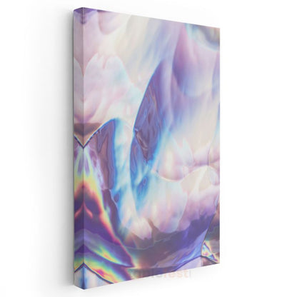 Holografik Rüya - Pastel Akışkan Dalgalar Kanvas Tablo