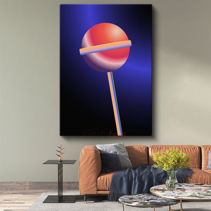 Gezegen Şekeri - Minimalist Geometrik Tasarım Kanvas Tablo