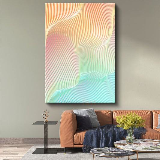 Pastel Dalgalar - Akışkan Çizgiler Kanvas Tablo