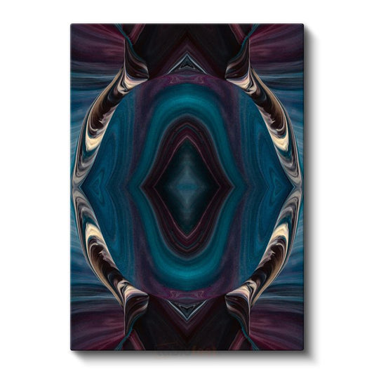 Mistik Simetri - Mavi Mor Kaleidoskop Deseni Kanvas Tablo