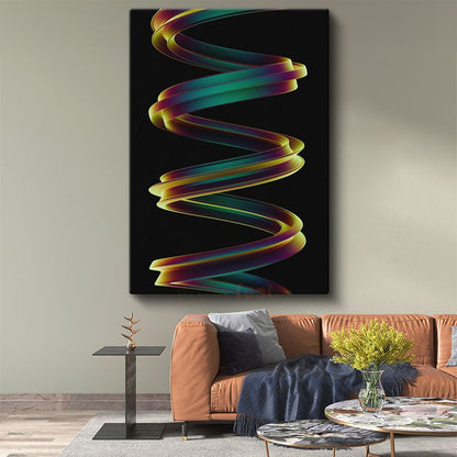 Sonsuz Dalga - Renkli Spiral Akış Dinamiği Kanvas Tablo