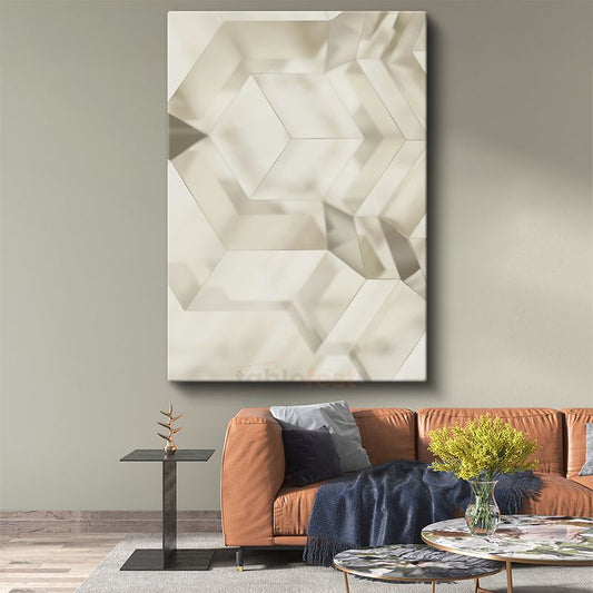Boyutlar Arası - Minimalist Geometrik Altıgen Yapılar Kanvas Tablo