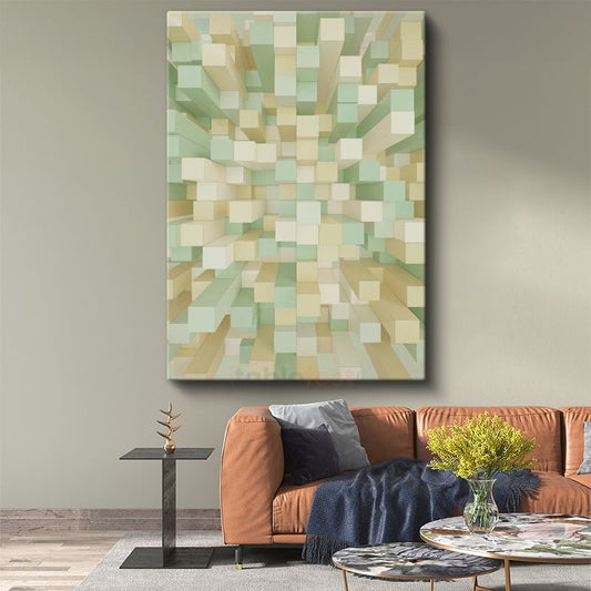 Geometrik Küpler - Üç Boyutlu Minimalist Tasarım Kanvas Tablo
