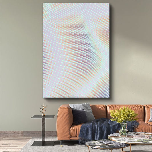 Optik İllüzyon - Pastel Dalgalı Noktalar Kanvas Tablo