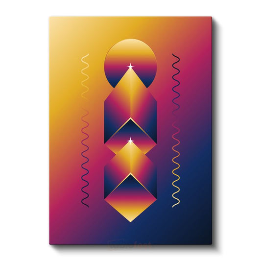 Kozmik Denge - Geometrik Gradyan Kompozisyon Kanvas Tablo