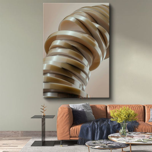 Spiral Dinamizm - Üç Boyutlu Sarmal Şeritler Kanvas Tablo