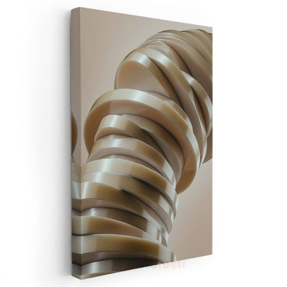 Spiral Dinamizm - Üç Boyutlu Sarmal Şeritler Kanvas Tablo