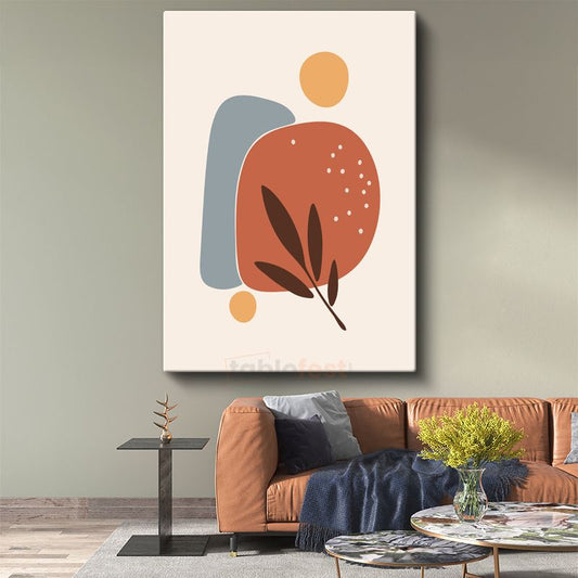 Organik Formlar - Pastel Renklerde Minimalist Kompozisyon Kanvas Tablo
