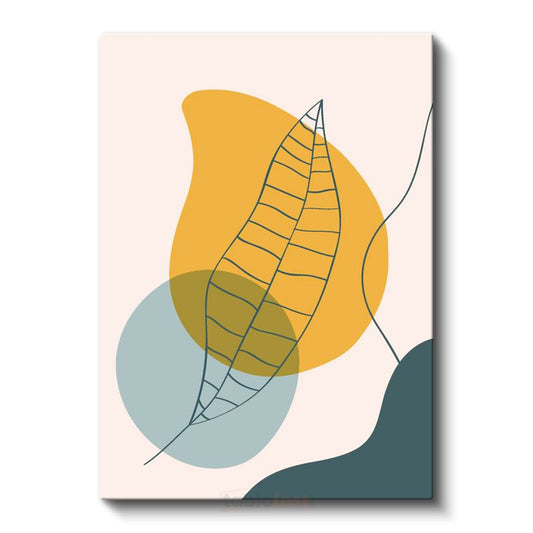 Yaprak Anatomisi - Modern Geometrik Desen Kanvas Tablo