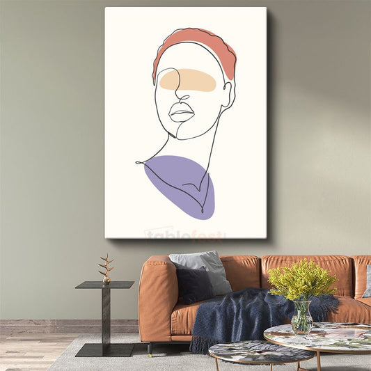 Modern Silüet - Minimalist Kadın Portresi Kanvas Tablo