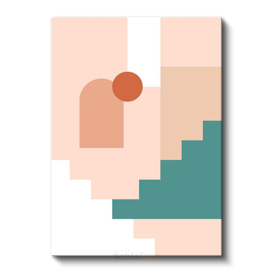 Geometrik Denge - Minimalist Pastel Kompozisyon Kanvas Tablo