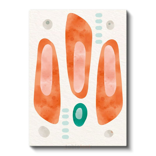 Dikey Uyum - Organik Formlar Soyut Kanvas Tablo