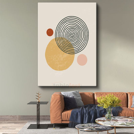 Spiral Desen - Geometrik Daireler Kompozisyonu Kanvas Tablo