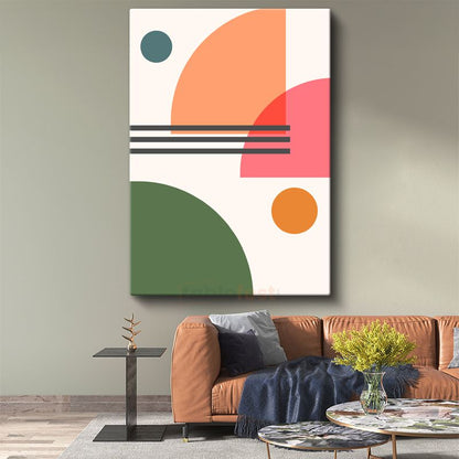Soyut Denge - Modern Geometrik Şekiller Kanvas Tablo