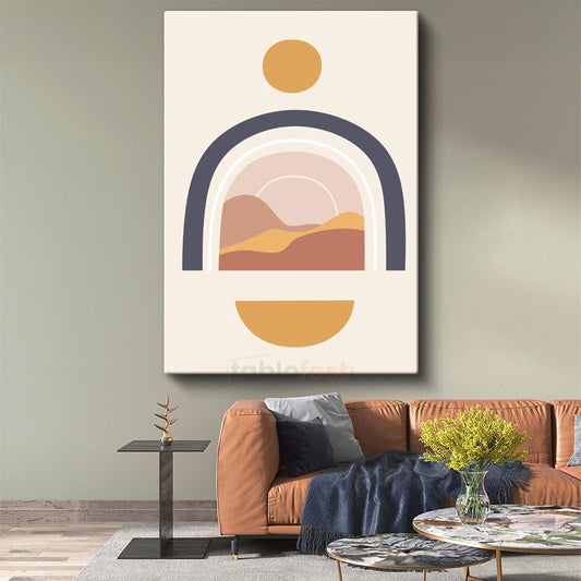 Geometrik Kemer - Pastel Tonlarda Soyut Kompozisyon Kanvas Tablo
