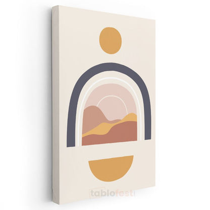 Geometrik Kemer - Pastel Tonlarda Soyut Kompozisyon Kanvas Tablo
