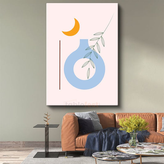 Ay Işığı - Minimalist Geometrik Kompozisyon Kanvas Tablo