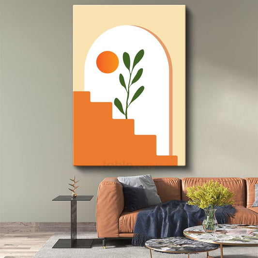 Kemerli Geçit - Minimalist Botanik Kompozisyon Kanvas Tablo