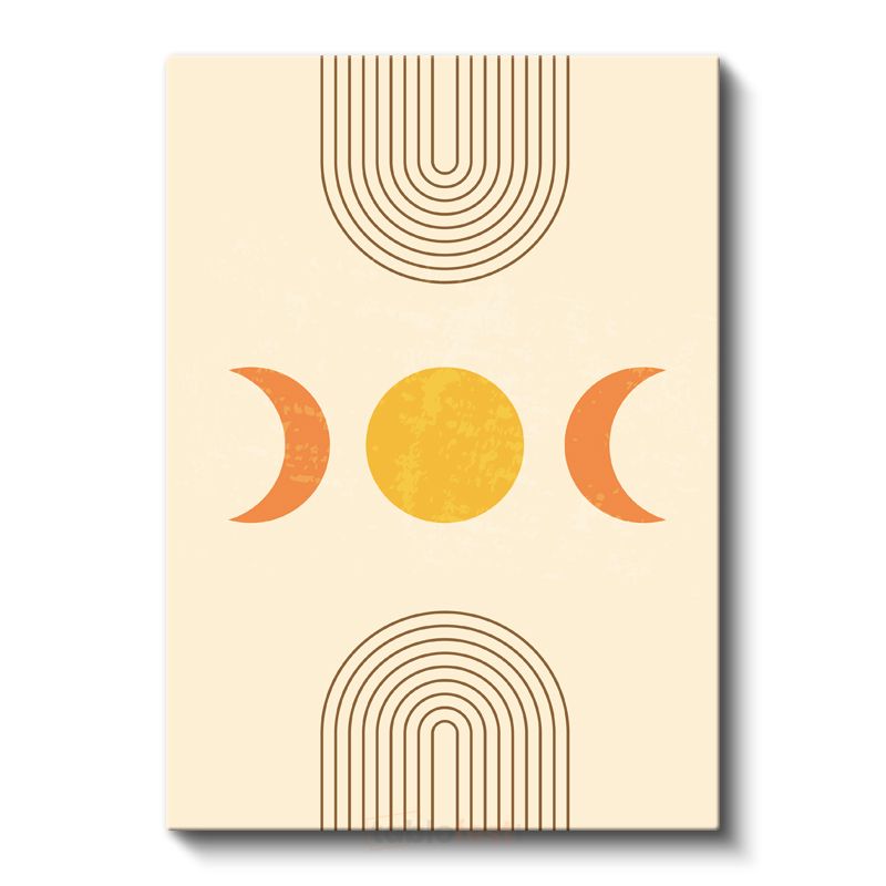 Ay Evreleri Geometrisi - Minimalist Gökyüzü Sembolizmi Kanvas Tablo