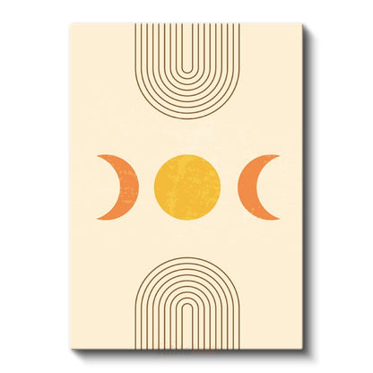Ay Evreleri Geometrisi - Minimalist Gökyüzü Sembolizmi Kanvas Tablo