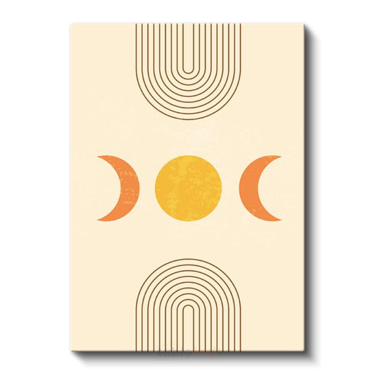 Ay Evreleri Geometrisi - Minimalist Gökyüzü Sembolizmi Kanvas Tablo