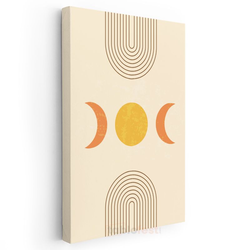 Ay Evreleri Geometrisi - Minimalist Gökyüzü Sembolizmi Kanvas Tablo