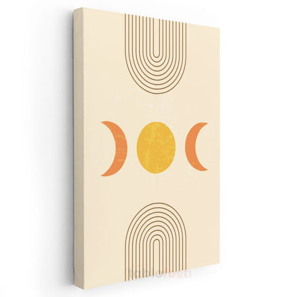 Ay Evreleri Geometrisi - Minimalist Gökyüzü Sembolizmi Kanvas Tablo