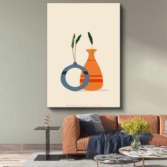 Minimalist Vazolar - Organik Form Çalışması Kanvas Tablo