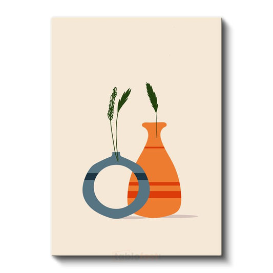 Minimalist Vazolar - Organik Form Çalışması Kanvas Tablo