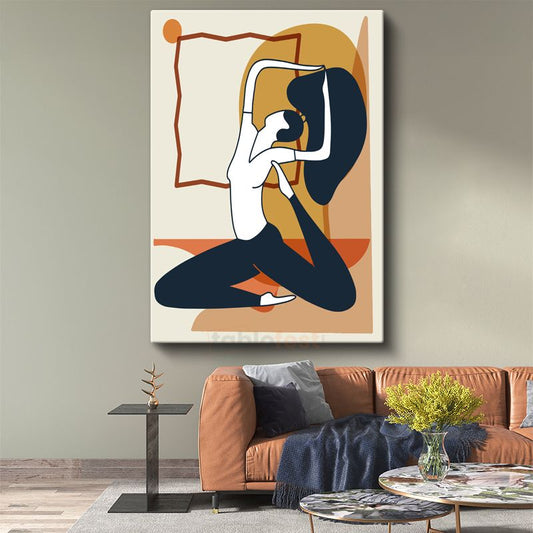 İçsel Huzur - Minimalist Yoga Pozu Kanvas Tablo