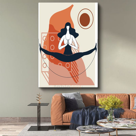 Ruhsal Denge - Minimalist Meditasyon Figürü Kanvas Tablo