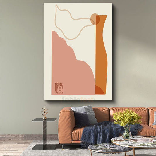 Minimalist Çizgiler - Pastel Tonlarda Geometrik Harmoni Kanvas Tablo