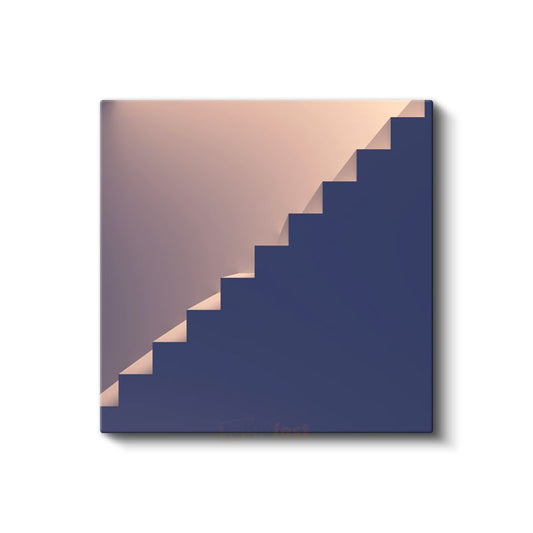 Minimalist Merdiven - Işık Gölge Oyunlu Geometrik Kompozisyon Kanvas Tablo