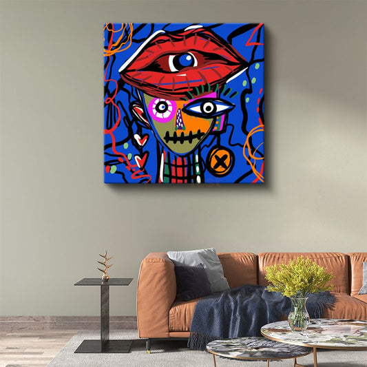 Sürrealist Portre - Modern Pop Art Esintisi Kanvas Tablo