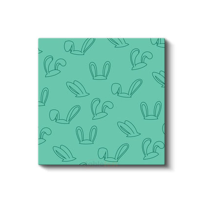 Tavşan Kulakları - Minimalist Çizgi Desenli Mint Yeşili Kanvas Tablo