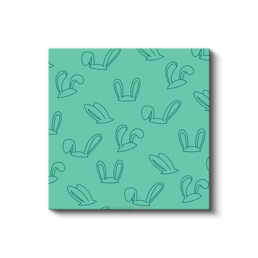 Tavşan Kulakları - Minimalist Çizgi Desenli Mint Yeşili Kanvas Tablo