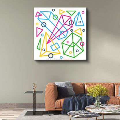 Geometrik Çizgiler - Renkli Minimalist Tasarım Kanvas Tablo
