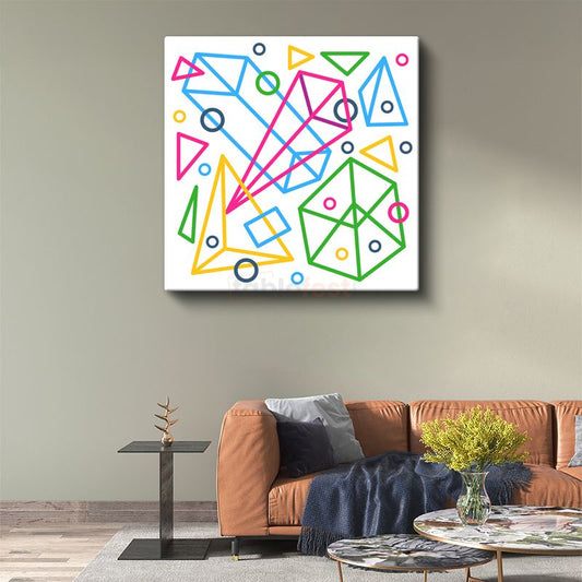 Geometrik Çizgiler - Renkli Minimalist Tasarım Kanvas Tablo