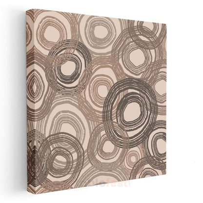 Sonsuz Daireler - Kahverengi Tonlarında Spiral Desenler Kanvas Tablo